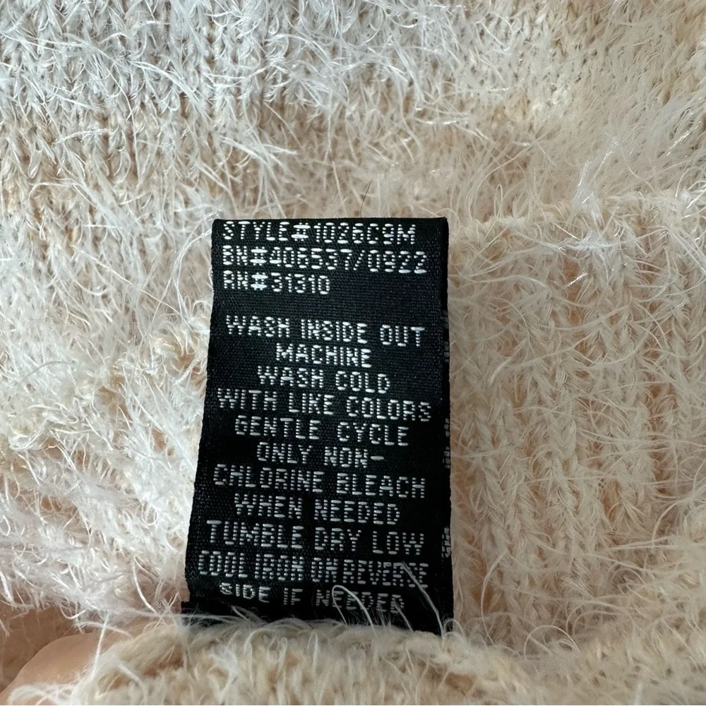 A. Byer Peach Eyelash Fringe Cowl Neck Sweater NWT